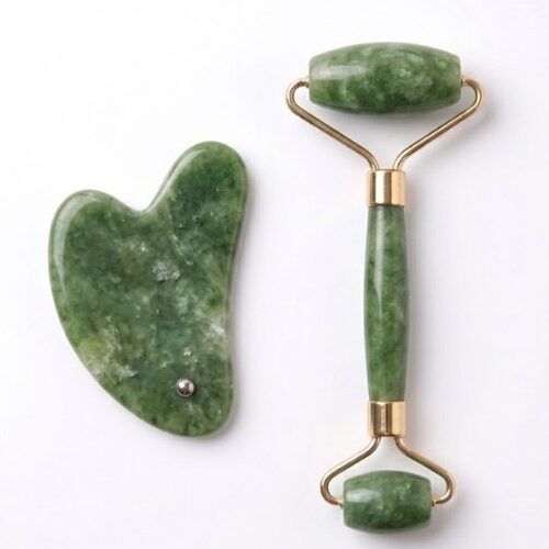Set de gua sha y rodillo de jade para masaje facial