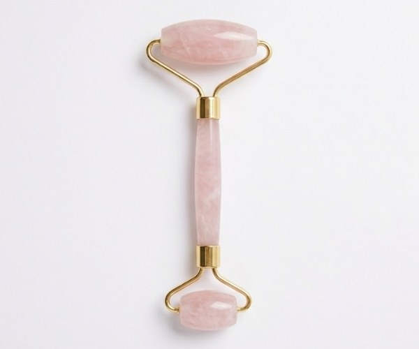 Rodillo Facial de Cuarzo Rosa